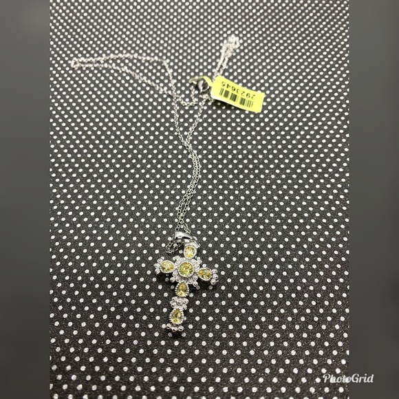 Karis Sim Yellow Diamond Cross Pendant Necklace - Picture 7 of 10